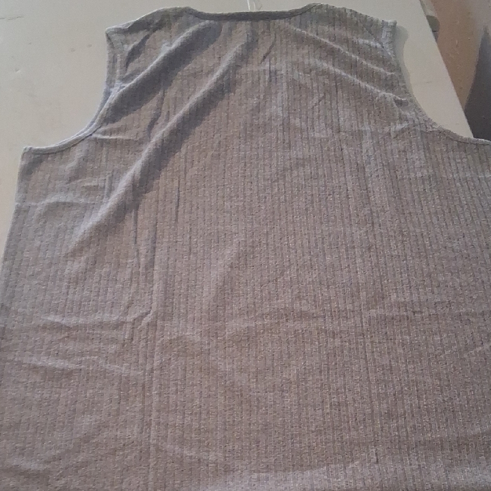 NWT Coofandy Men's Gray Sleeveless Ribbed Knit Tank Top XL - Picture 4 of 9